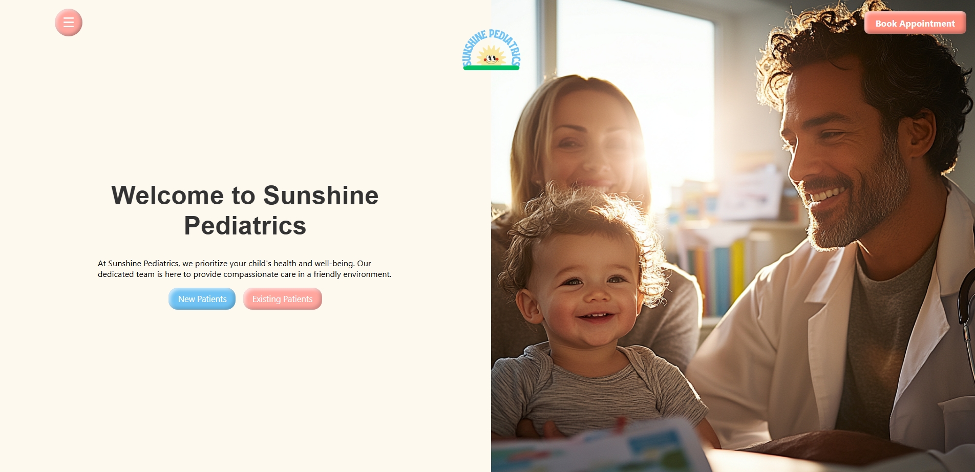 Sunshine Pediatrics Screenshot